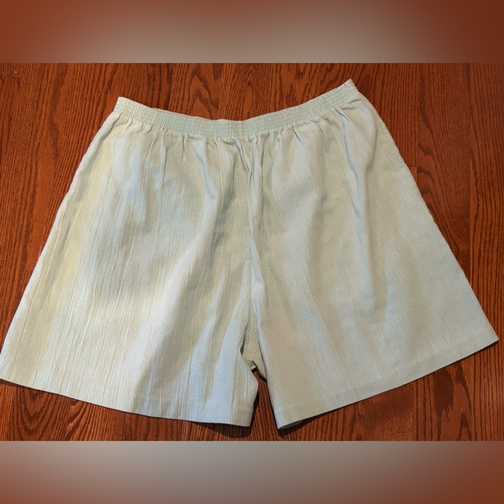 Vintage Women's Light Blue Pull On Shorts.May fit Sz XL